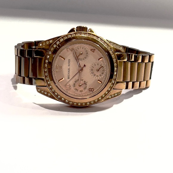 MICHAEL KORS Rose Gold  Mini Blair Chronograph Watch MK5613 - Picture 3 of 6